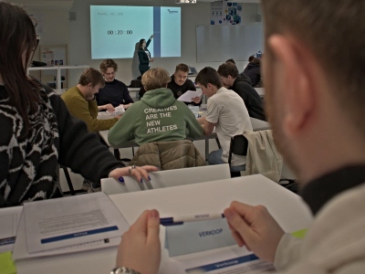 Students from Howest Idea & Innovation Management during Evolynx's Office Game
